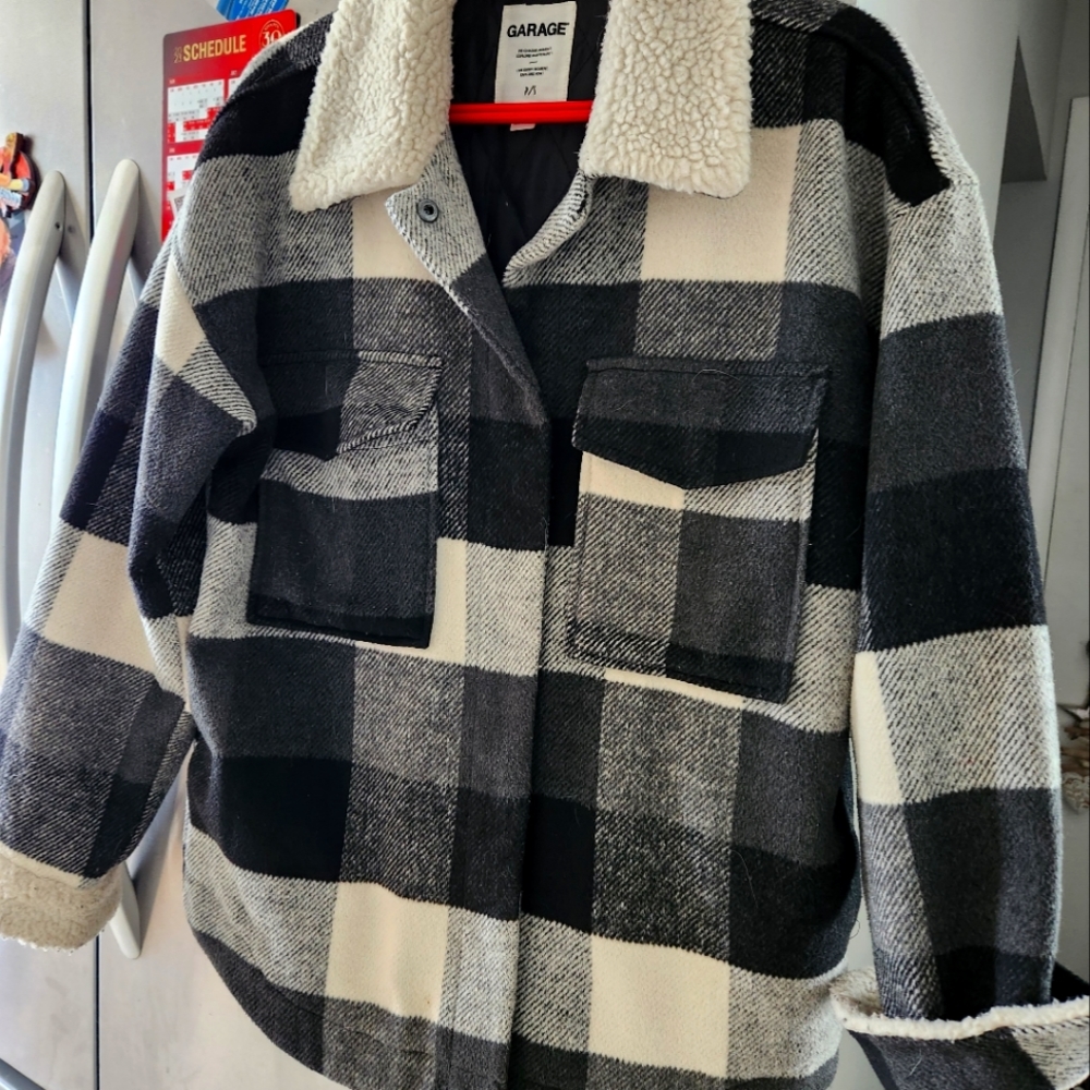 Womens small oversized plaid jacket